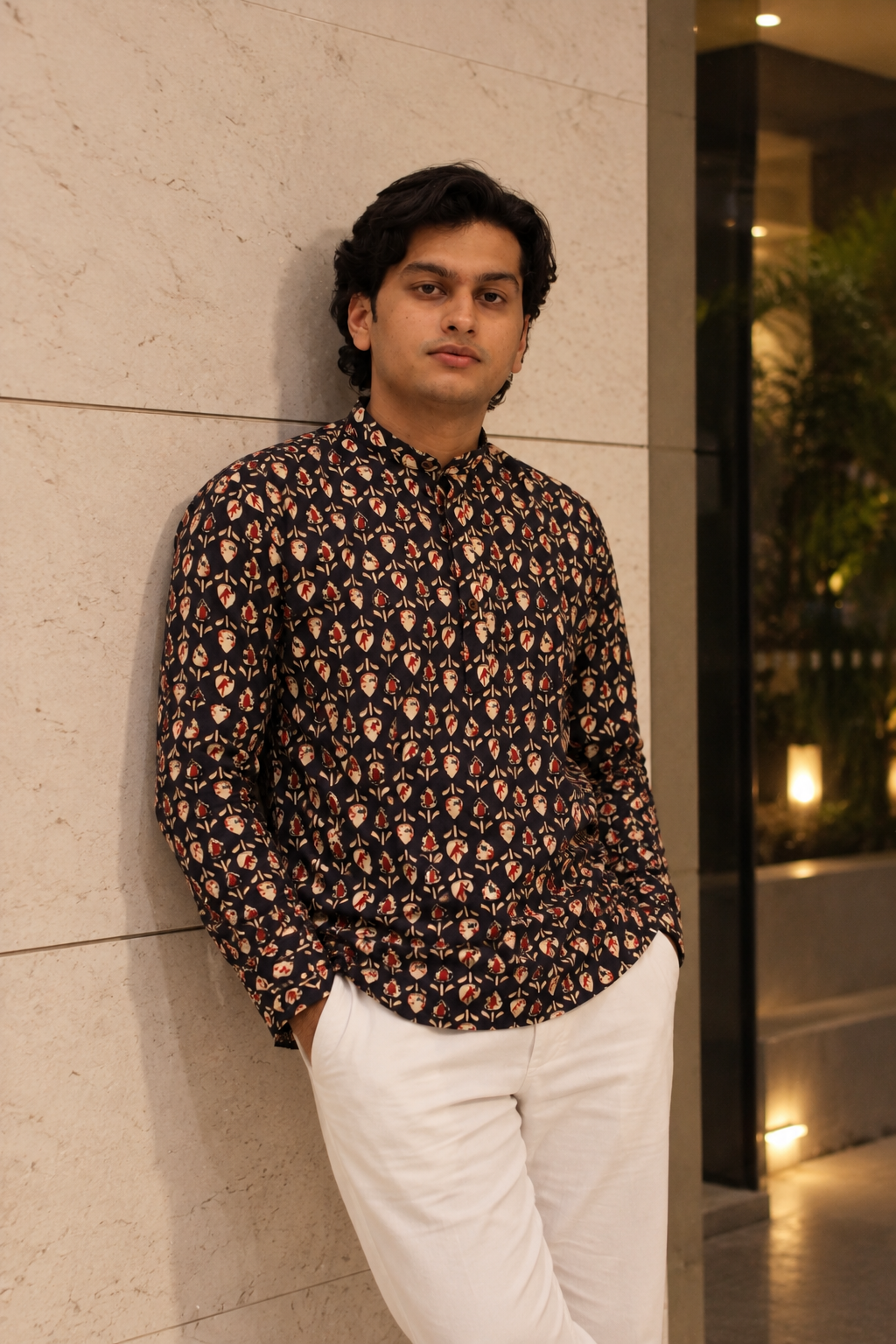Neel - Printed Cotton Short Kurta