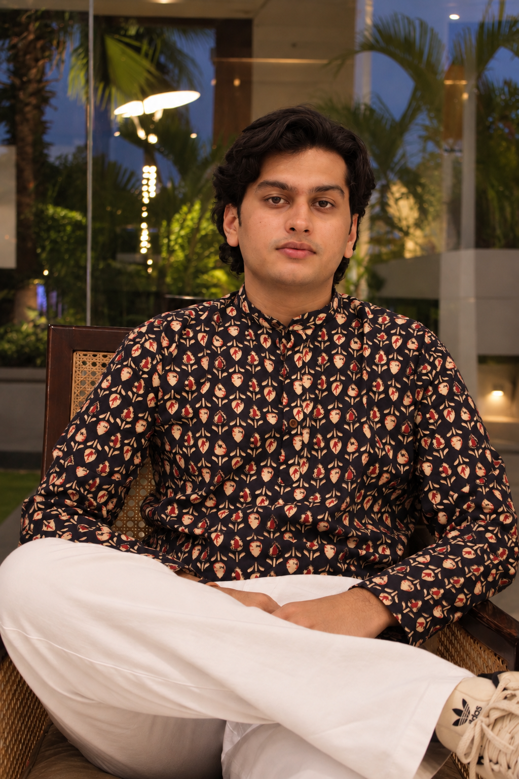 Neel - Printed Cotton Short Kurta
